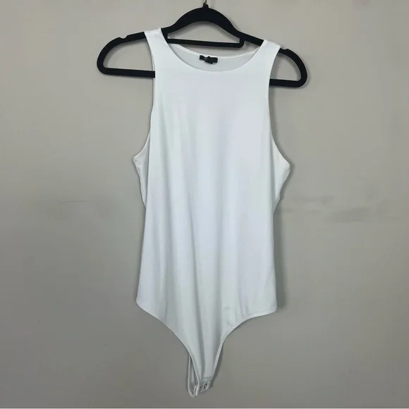 EXPRESS BODY CONTOUR COMPRESSION HIGH NECK BODYSUIT SIZE MEDIUM IN WHITE - Picture 13 of 16